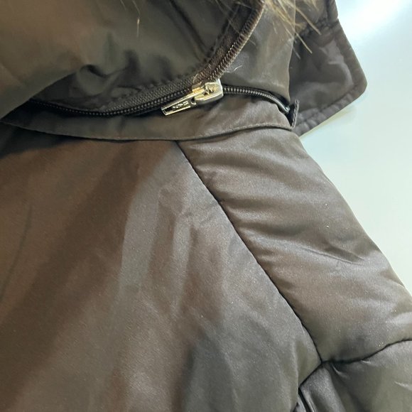 NWT LIZ CLAIBORNE Women 1X Taupe Faux Fur Hood Zip Water Resistant Puffer Jacket - Picture 11 of 14